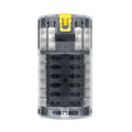 Bluewater 12 Position Fuse Block ATC wYellow Slide 32003003012