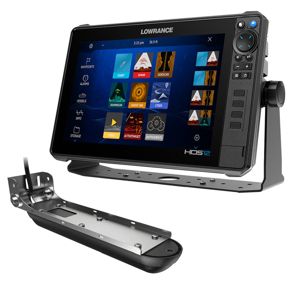 Lowrance HDS PRO 12 wPreloaded CMAP DISCOVER OnBoard  Active Imaging 3in1 Transom Mount Transducer 00016521001