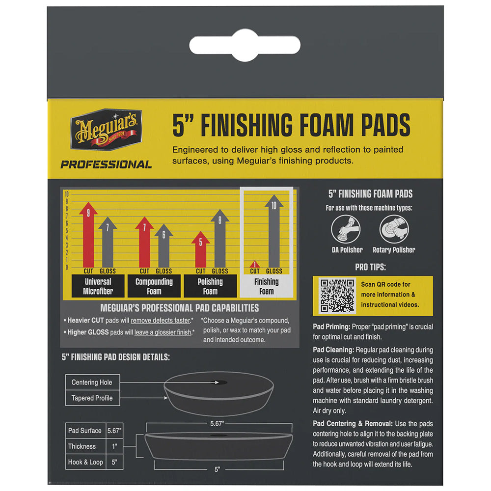 Meguiars Professional 5 Finishing Foam Pads 2Pack M5FFP2