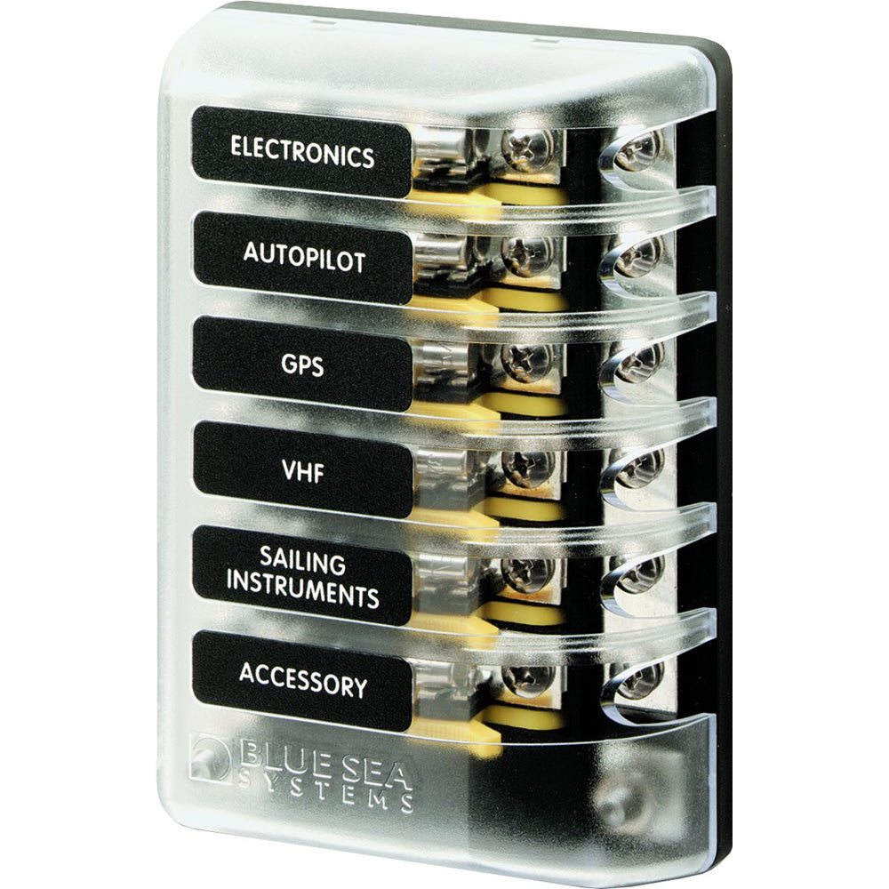 Blue Sea 5015 ST Glass Fuse Block wNegative Bus 5015