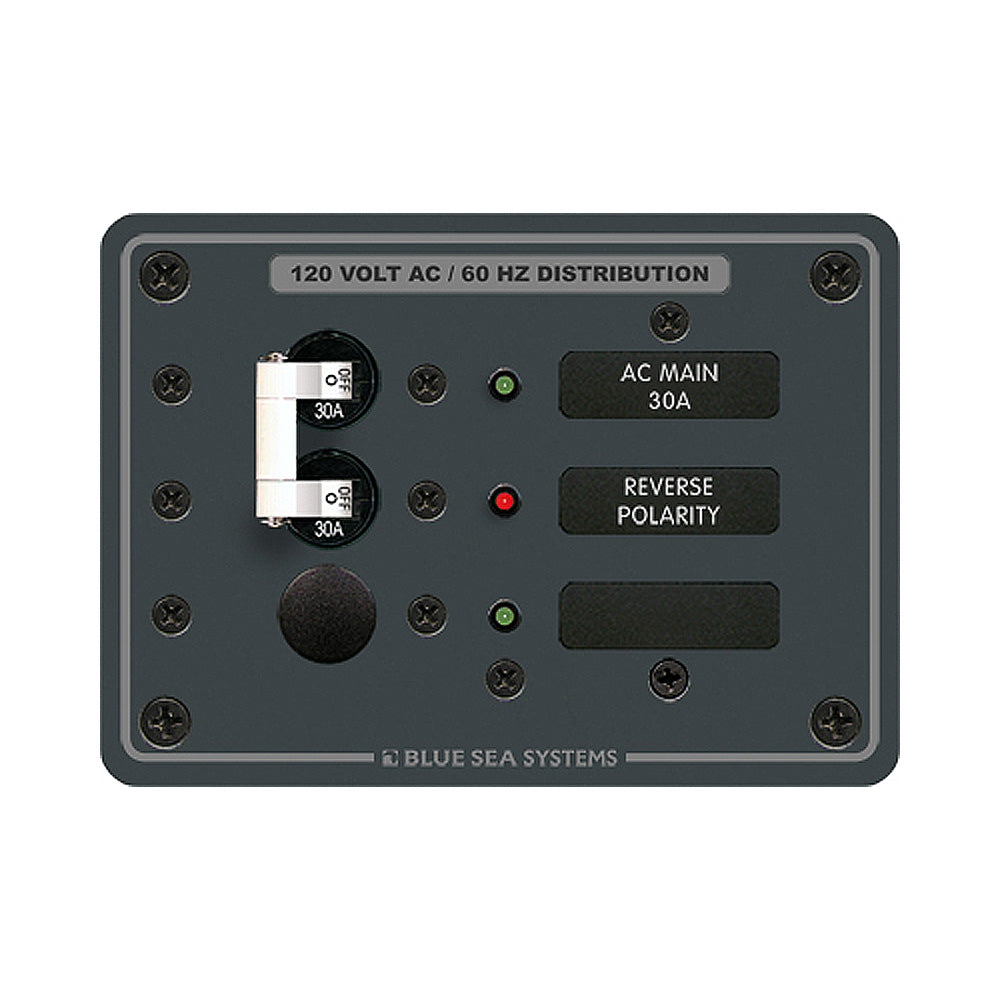 Blue Sea 8029 AC Main 1 Position Breaker Panel  White Switches 8029