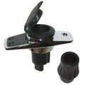 Perko Locking Collar Pole Light Mounting Base  2 Pin  Chrome Plated wBlack Cover 1060PB0DP