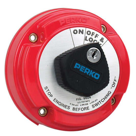 Perko Medium Duty Main Battery Disconnect Switch wAlternator Field Disconnect  Key Lock 9604DP