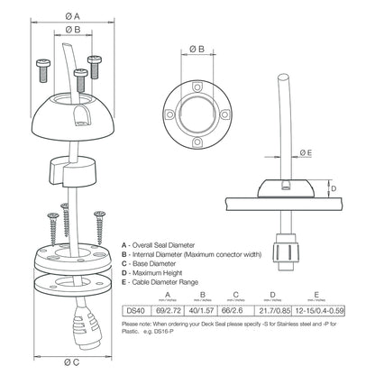 Scanstrut DS40P Vertical Cable Seal DS40P