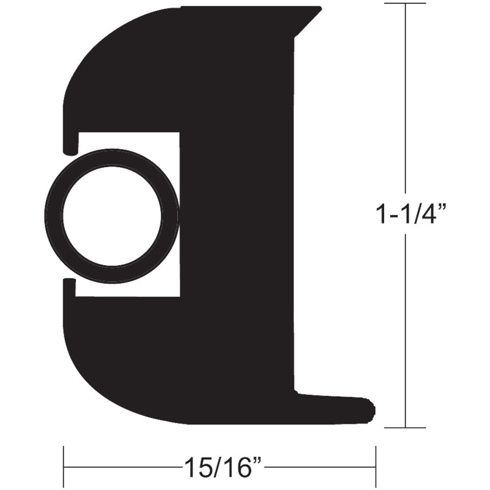 TACO Flex Vinyl Rub Rail Kit  Black wBlack Insert  50  114 V113447BBK502