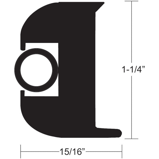 TACO Flex Vinyl Rub Rail Kit  Black wBlack Insert  50  114 V113447BBK502