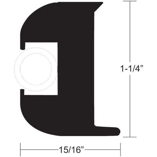 TACO Flex Vinyl Rub Rail Kit  Black wWhite Insert  50  114 x 1516 V113447BWK502