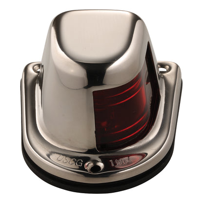 Attwood 1Mile Deck Mount Red Sidelight  12V  Stainless Steel Housing 66319R7