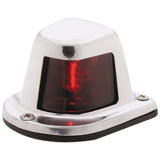 Attwood 1Mile Deck Mount Red Sidelight  12V  Stainless Steel Housing 66319R7