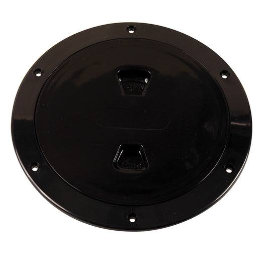 Beckson 6 Smooth Center ScrewOut Deck Plate  Black DP60B