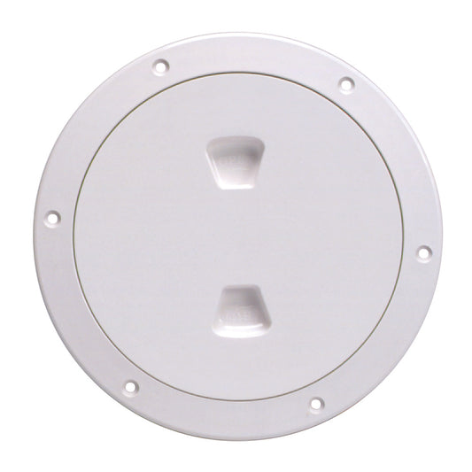 Beckson 6 Smooth Center ScrewOut Deck Plate  White DP60W