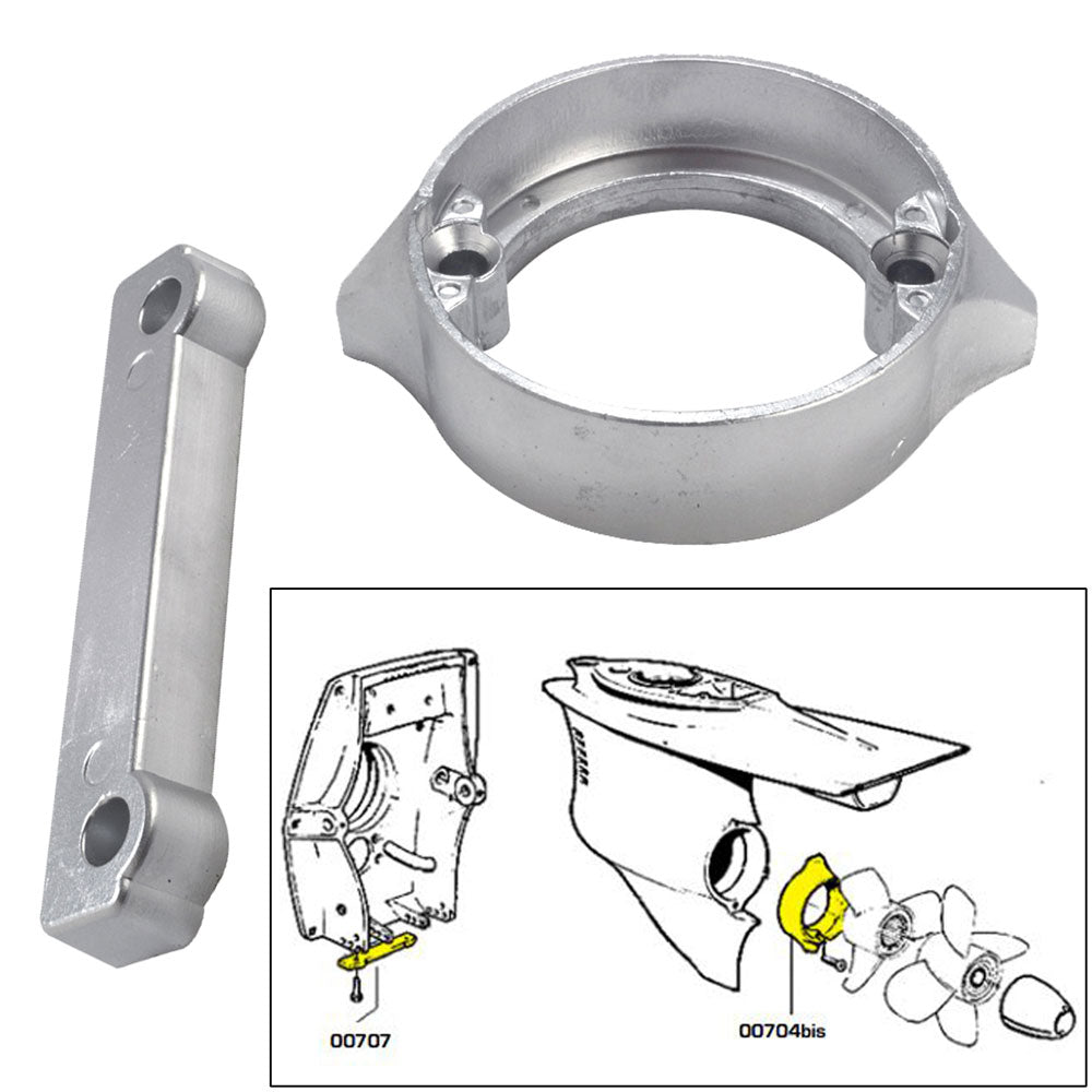 Tecnoseal Anode Kit wHardware  Volvo DuoProp 280  Magnesium 20702MG