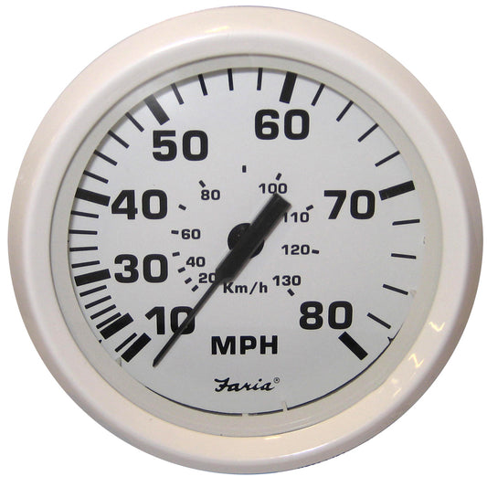Faria Dress White 4 Speedometer  80MPH Pitot 33113
