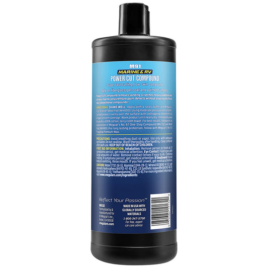 Meguiars 91 MarineRV Pro Grade Power Cut Compound  32oz M9132