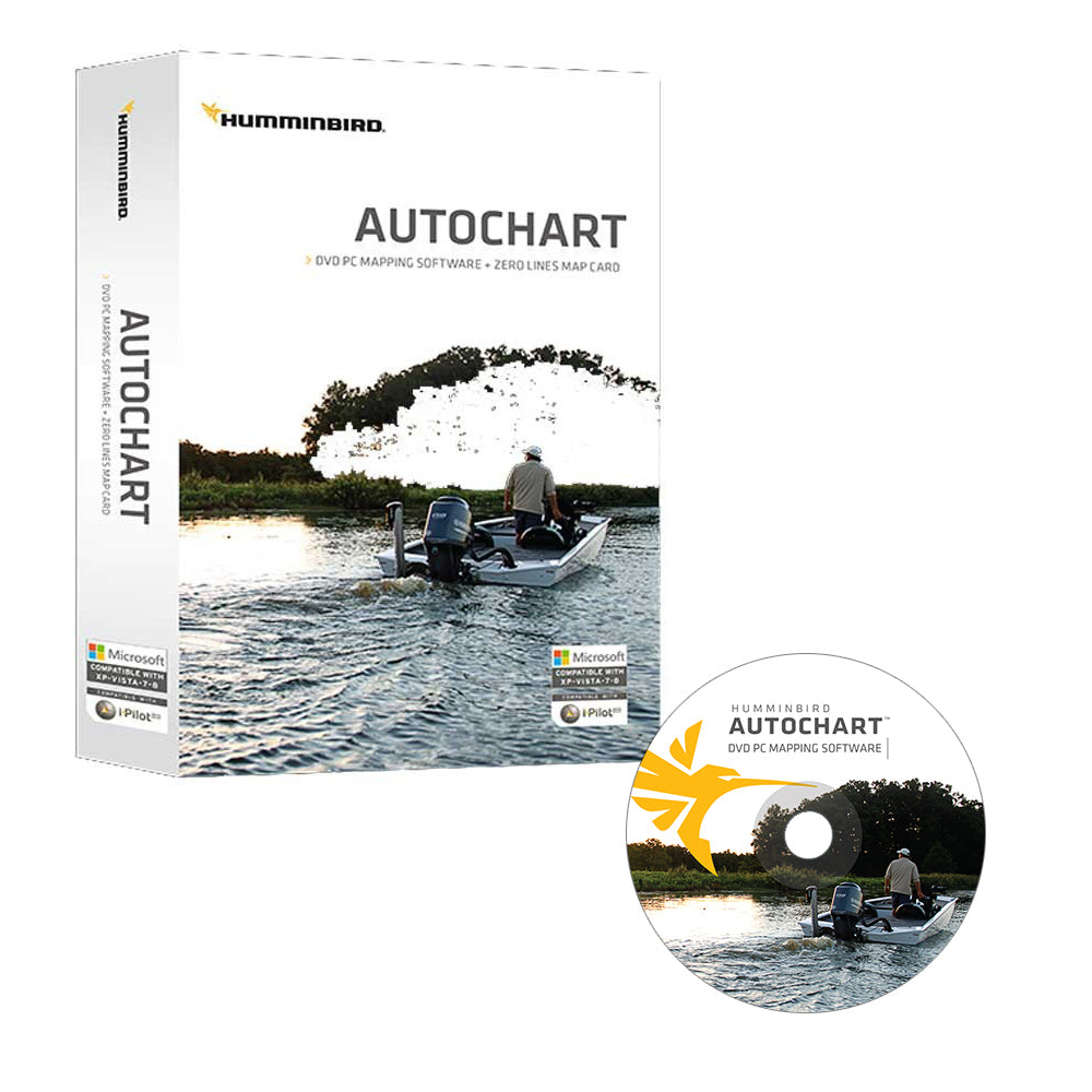 Humminbird Autochart DVD PC Mapping Software wZero Lines Map Card 6000311