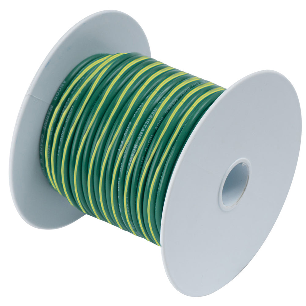 Ancor Green wYellow Stripe 10 AWG Tinned Copper Wire  25 109302