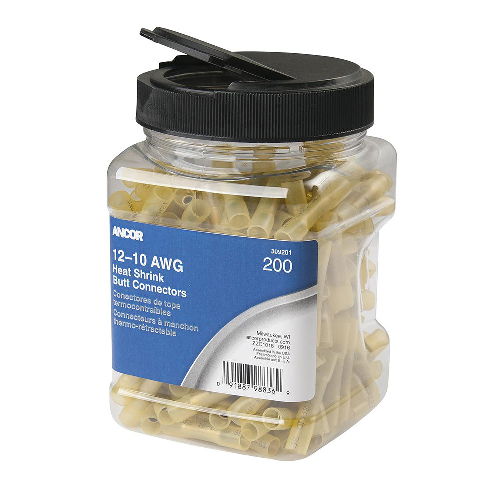 Ancor 1210 AWG Heat Shrink Butt Connector  200Pieces  Jar 309201