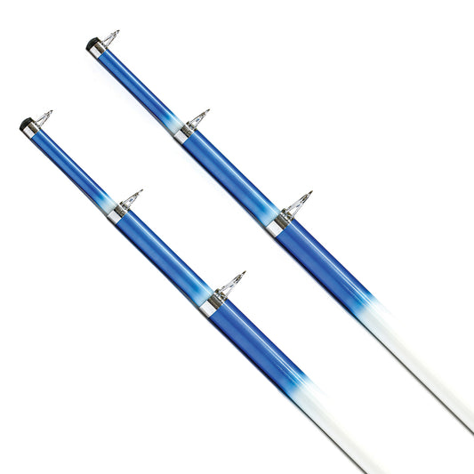 Tigress 15 Telescoping Fiberglass Outrigger Poles  118 OD  WhiteBlue  Pair 88200