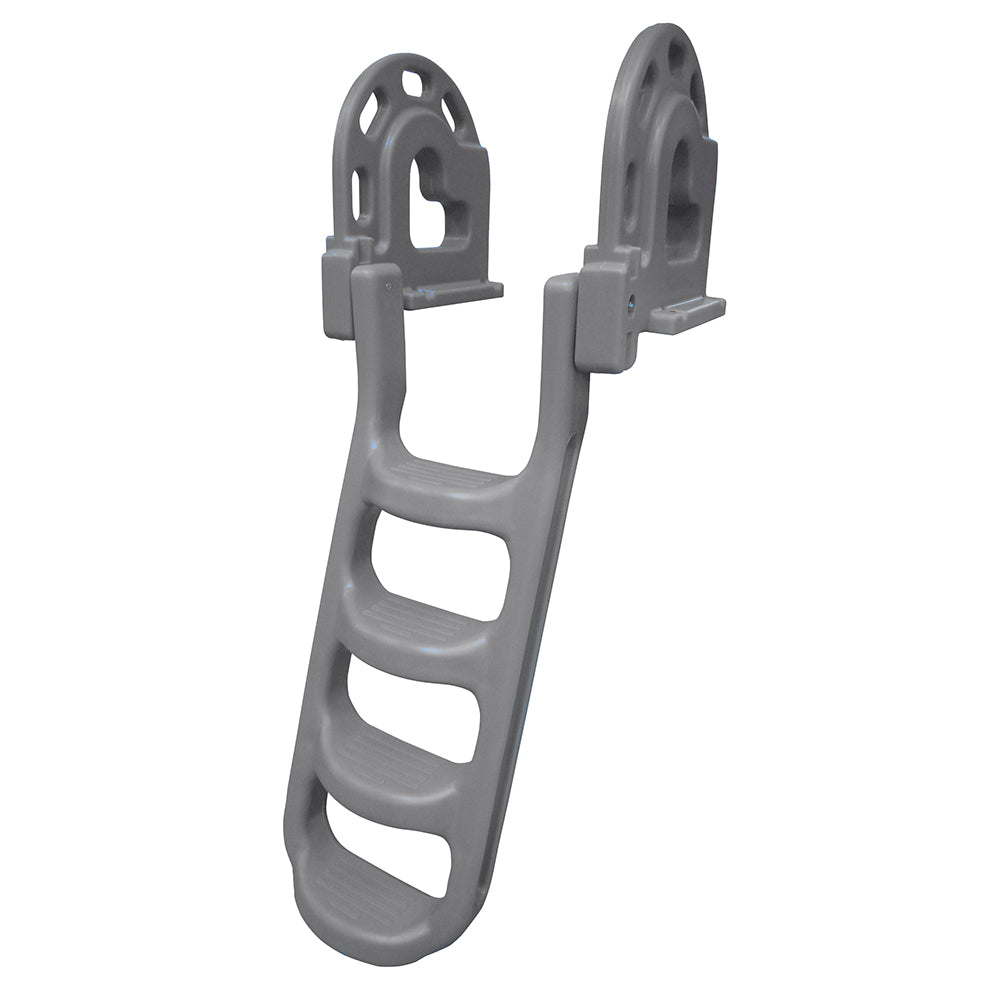 Dock Edge StandOff FlipUp Polyethylene Roto Molded 4Step Dock Ladder  Grey 2084F