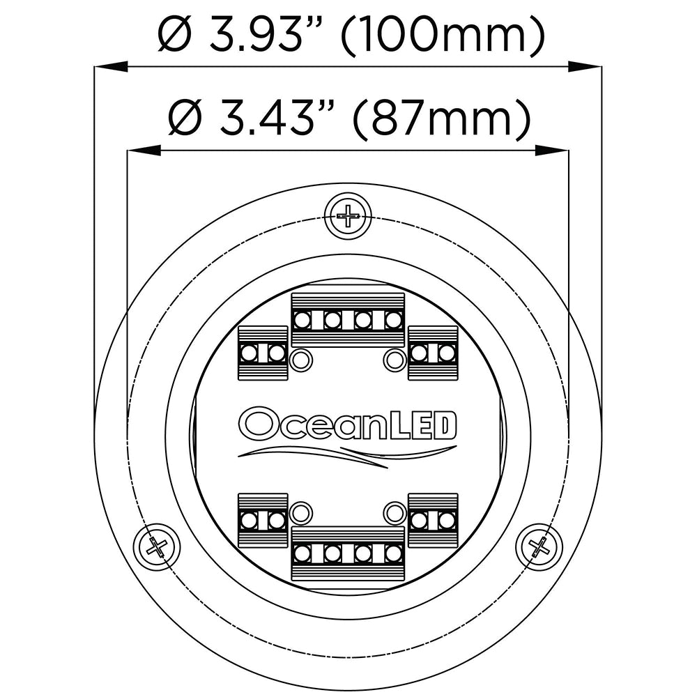 OceanLED Sport S3124s Underwater LED Light  Ultra WhiteMidnight Blue 012103BW