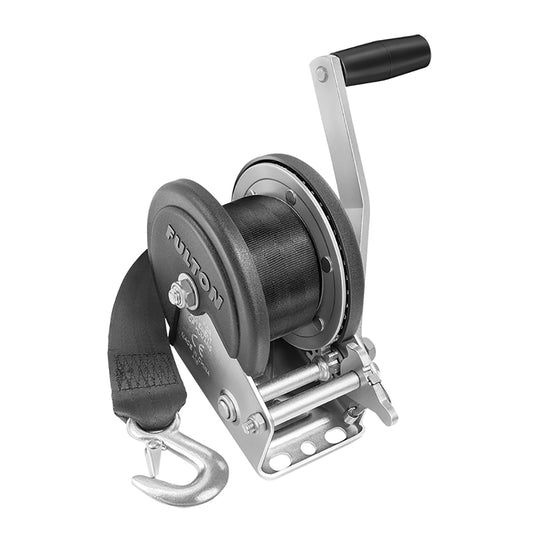 Fulton 1500lb Single Speed Winch w20 Strap  Cover 142208