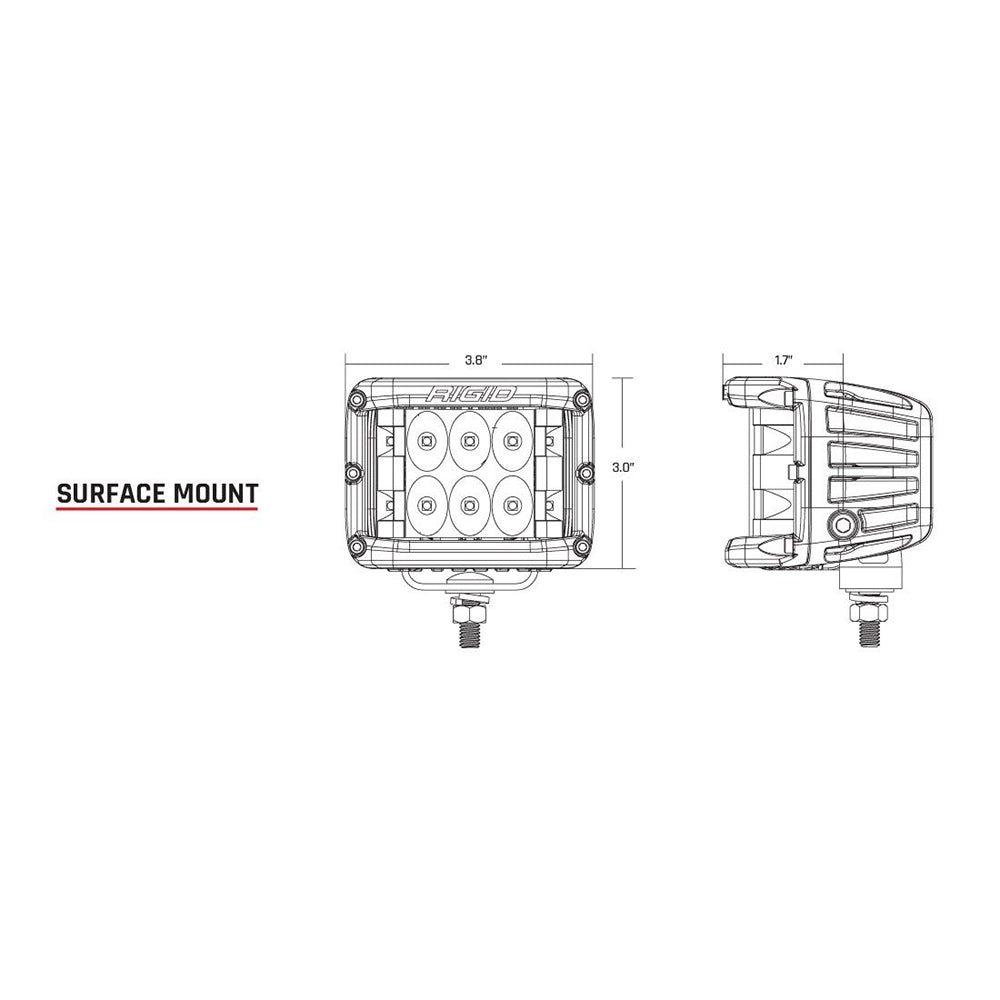 RIGID Industries DSS Series PRO Flood LED Surface Mount  Pair  Black 262113
