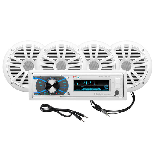 Boss Audio MCK632WB64 Marine Stereo  2 Pairs of 65 Speaker Kit  White MCK632WB64