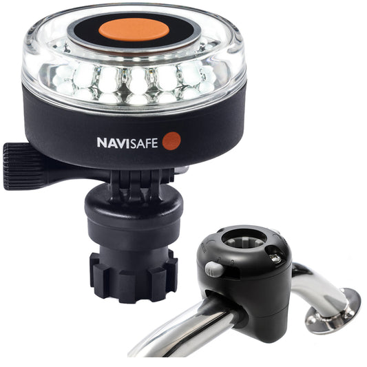 Navisafe Navilight 360 2NM White wNavimount Base  Rail Mount  Black 040KIT