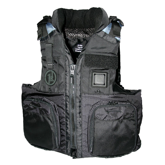 First Watch AV800 Four Pocket Flotation Vest  Black  XXL to 3XL AV800BK2XL3XL