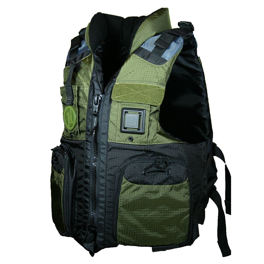 First Watch AV800 Four Pocket Flotation Vest  OD Green  XXL to3XL AV800GN2XL3XL