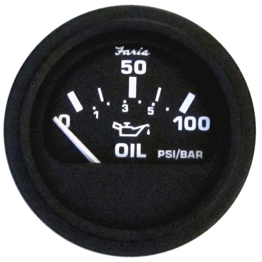 Faria Euro Black 2 Oil Pressure Gauge 100 PSI 12845
