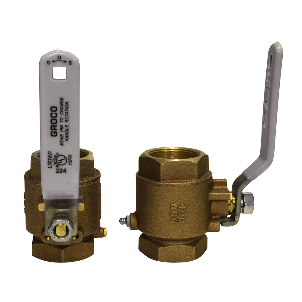 GROCO 2 NPT Bronze InLine Ball Valve IBV2000