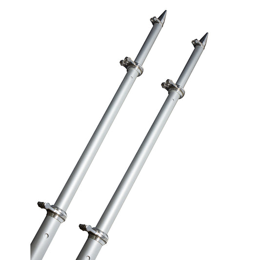 TACO 18 Deluxe Outrigger Poles wRollers  SilverSilver OT0318HDVEL