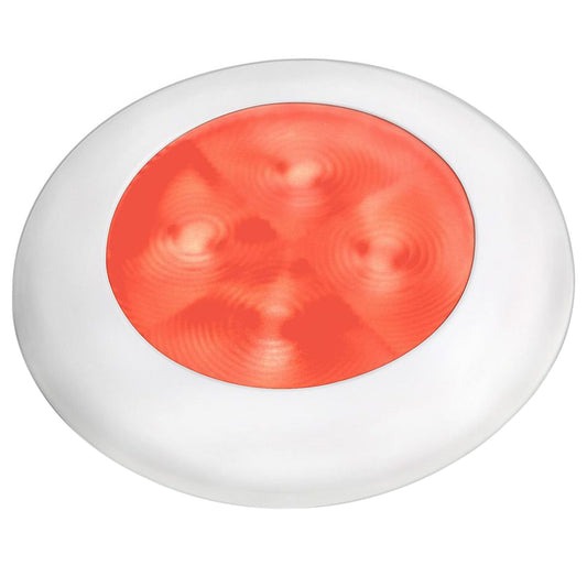 Hella Marine Red LED Round Courtesy Lamp  White Bezel  24V 980508241