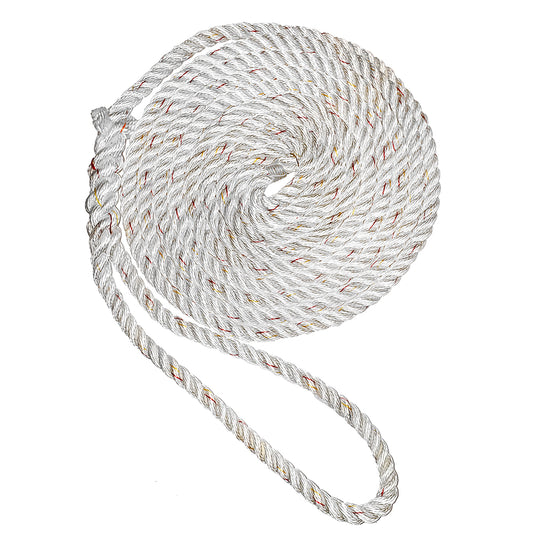 New England Ropes 38 Premium 3Strand Dock Line  White wTracer  20 C60501200020