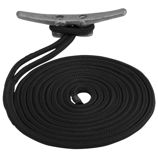 SeaDog Double Braided Nylon Dock Line  58 x 30  Black 302116030BK1