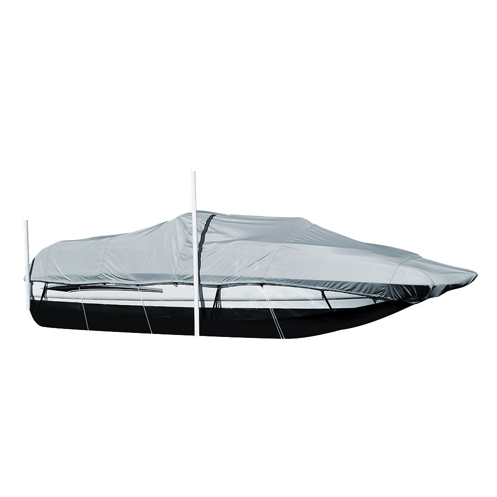 Carver Performance PolyGuard StyledtoFit Boat Cover f205 Sterndrive Deck Boats wWalkThru Windshield  Grey 95120P10