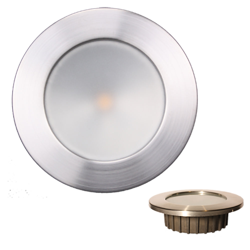 Lunasea ZERO EMI Recessed 35 LED Light  Warm White Blue wBrushed Stainless Steel Bezel  12VDC LLB46WB0ABN