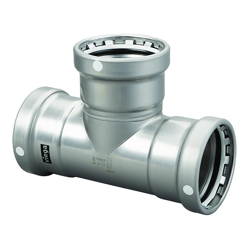 Viega MegaPress 3 Carbon Steel Tee wFKM  Triple Press Connection  Smart Connect Technology 26565