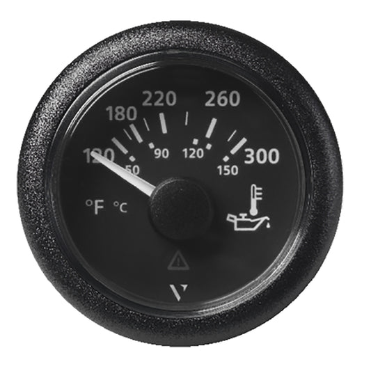 Veratron 52MM 2116 ViewLine Oil Temperature Gauge 120300F  Black Dial  Bezel A2C59514165