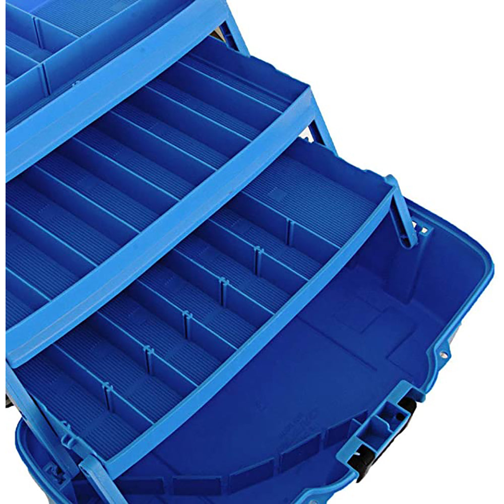 Plano 3Tray Tackle Box wDual Top Access  Smoke  Bright Blue PLAMT6231