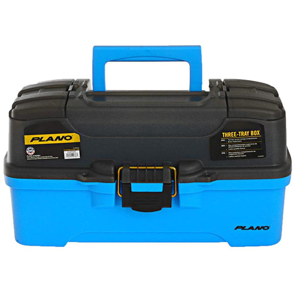 Plano 3Tray Tackle Box wDual Top Access  Smoke  Bright Blue PLAMT6231