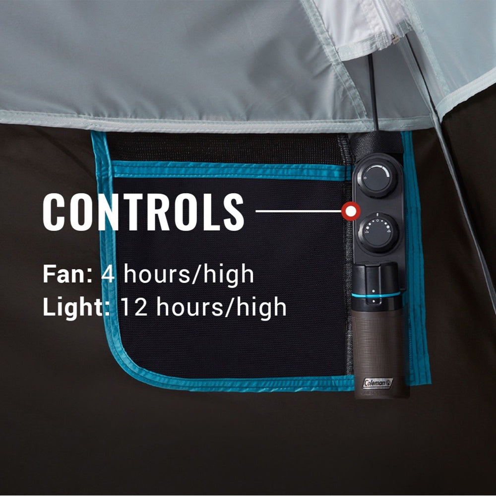 Coleman OneSource Rechargeable 4Person Camping Dome Tent wAirflow System  LED Lighting 2000035457