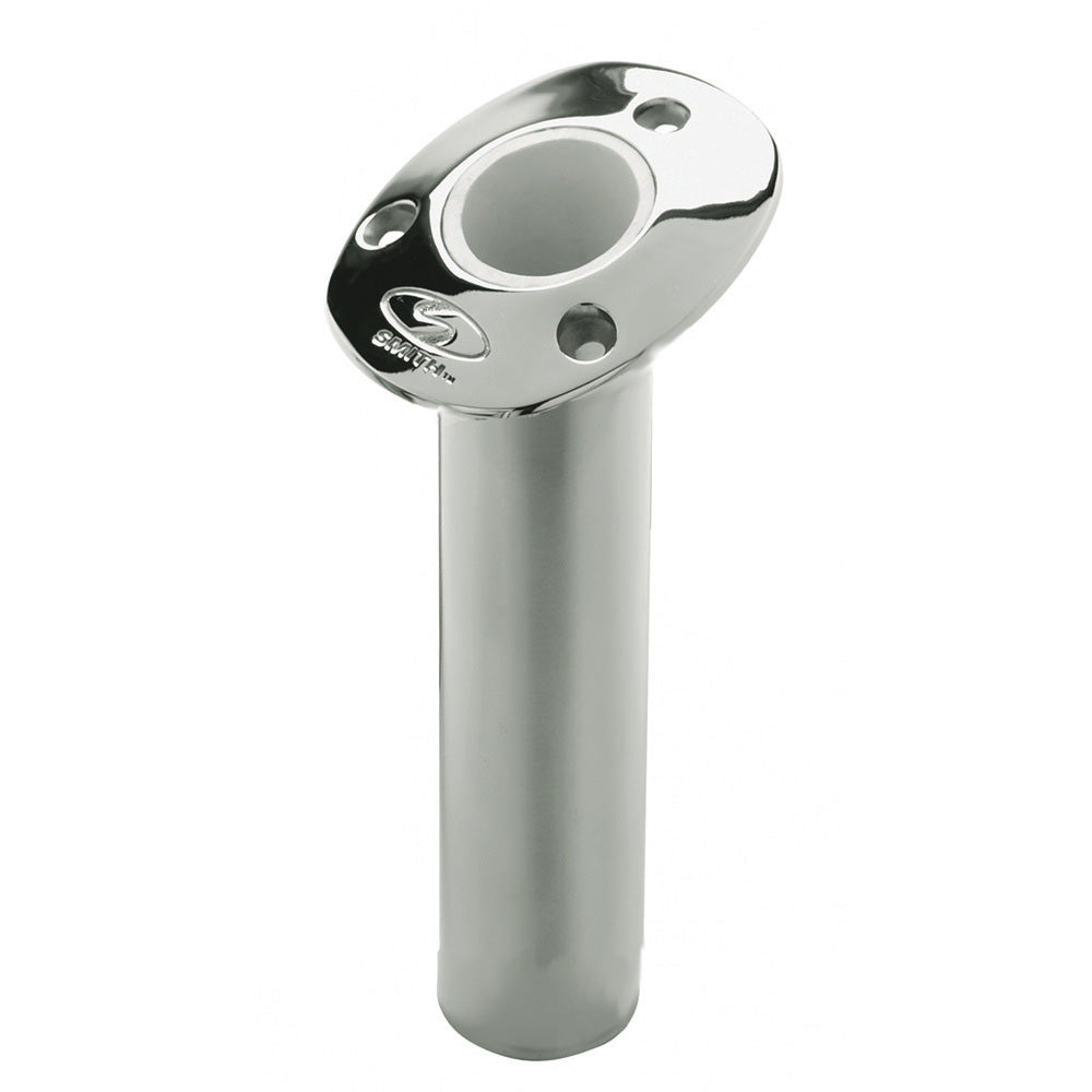 CE Smith Flush Mount Rod Holder  15 Degree  9 Depth  Stainless Steel  Cast Gimbal  White Vinyl Liner 53671CA