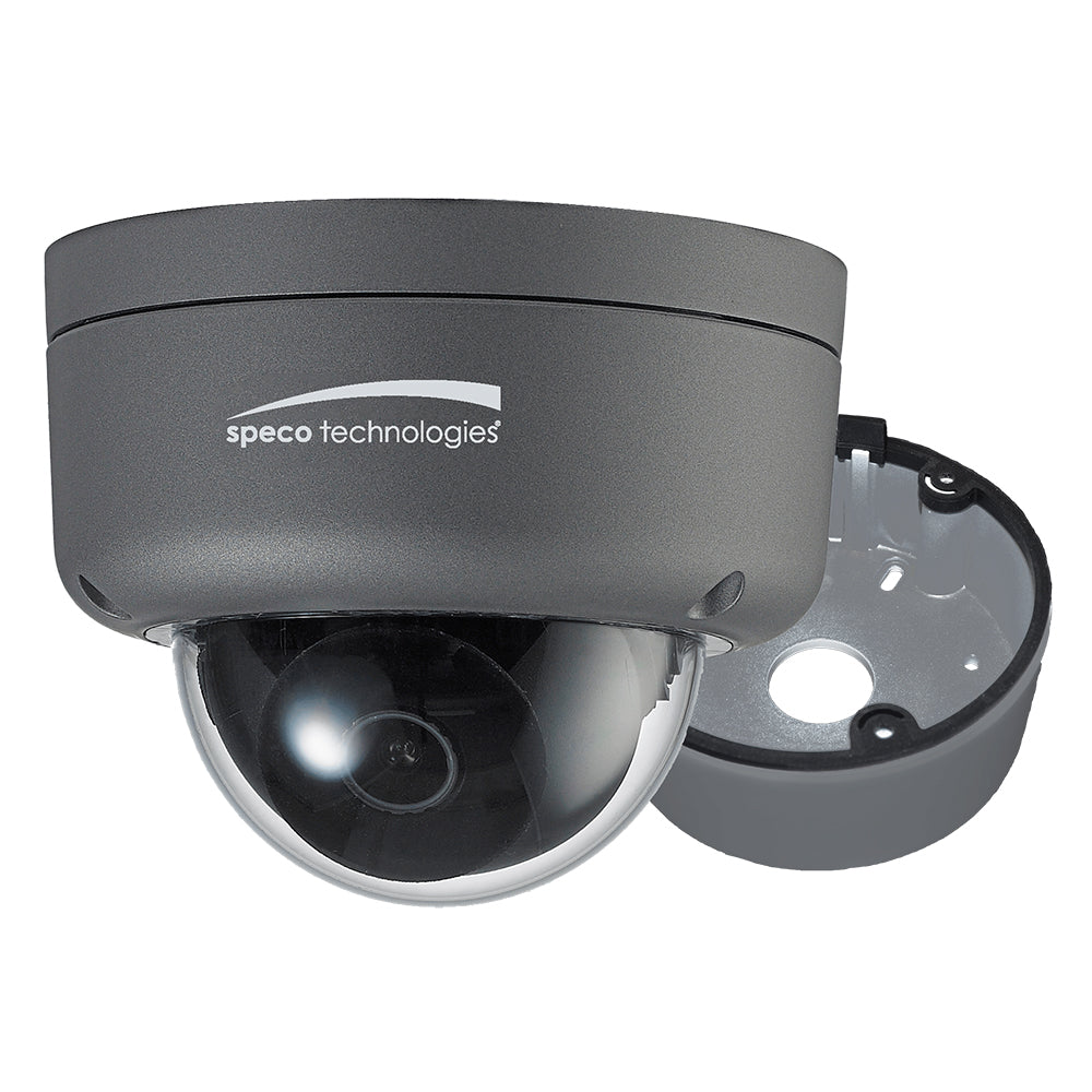 Speco 2MP Ultra Intensifier HDTVI Dome Camera 36mm Lens  Dark Grey Housing wIncluded Junction Box HID8