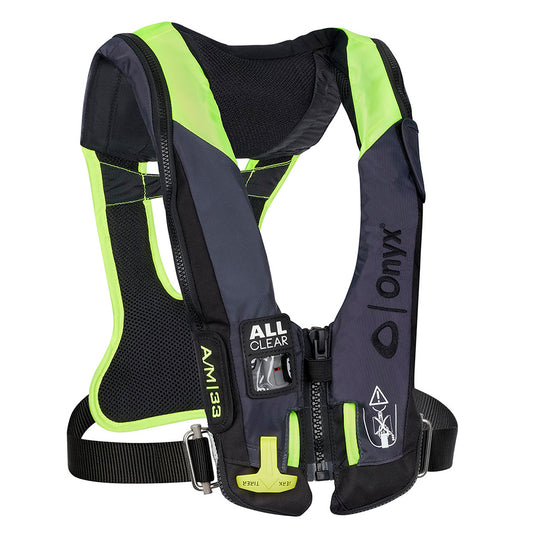 Onyx Impulse AM 33 All Clear wHarness AutoManual Inflatable Life Jacket  Grey 13430070100421