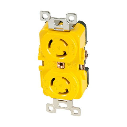 Marinco Locking Receptacle  15A 125V  Yellow 4700CR