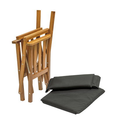 Whitecap Directors Chair II wBlack Cushion  Teak 61051