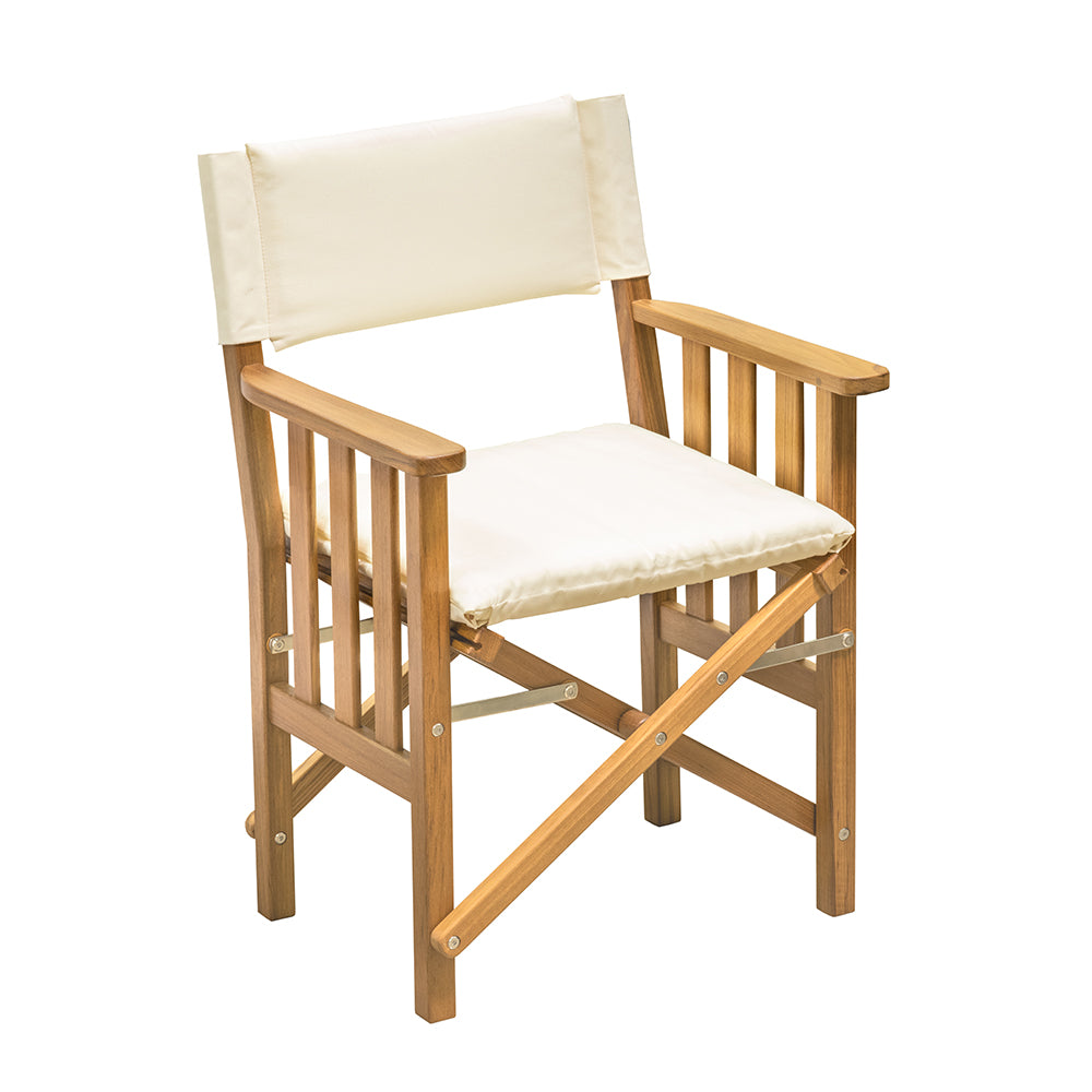Whitecap Directors Chair II wCream Cushion  Teak 61053