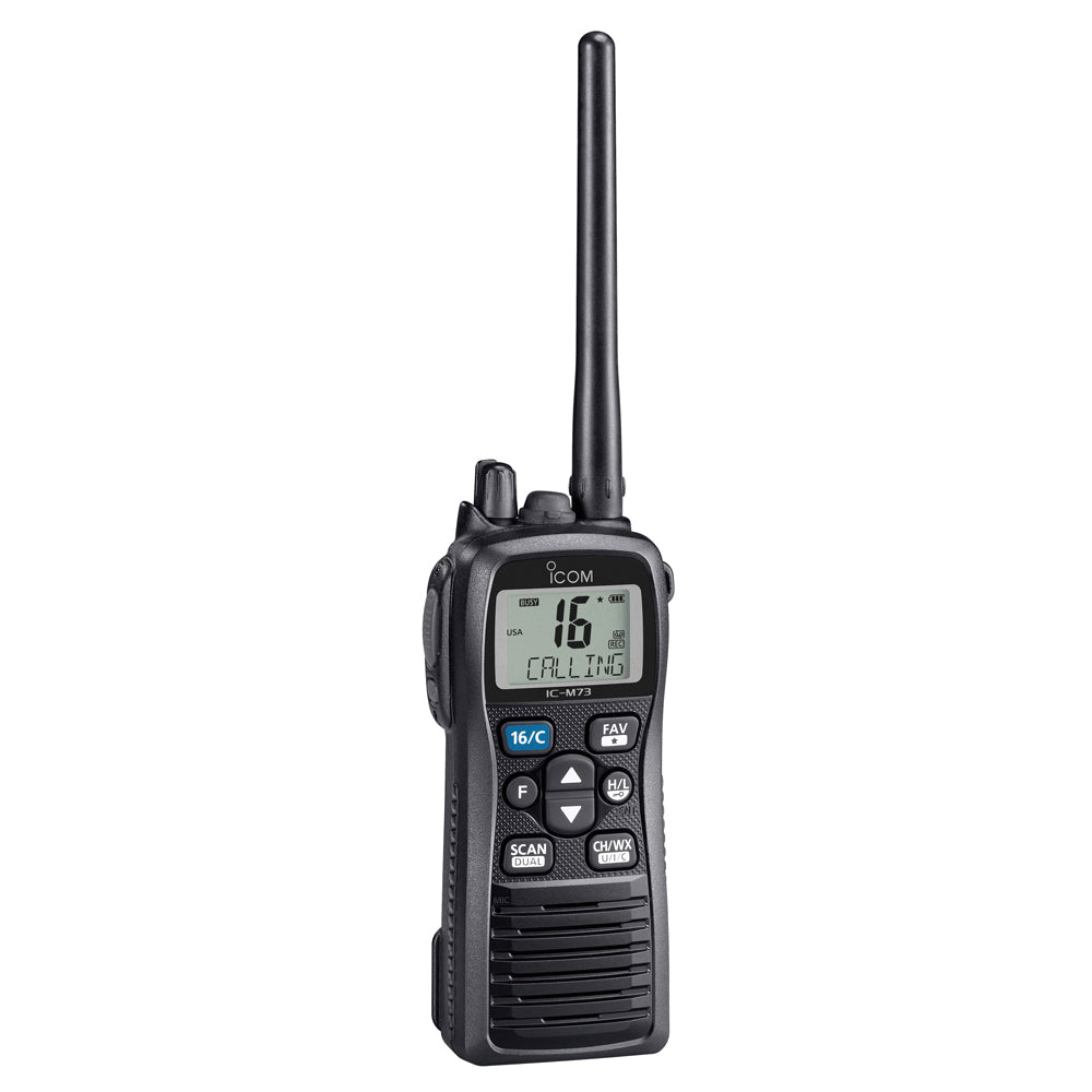 Icom M73 PLUS Handheld VHF Marine Radio wActive Noise Cancelling  Voice Recording  6W M73 PLUS 71 USA